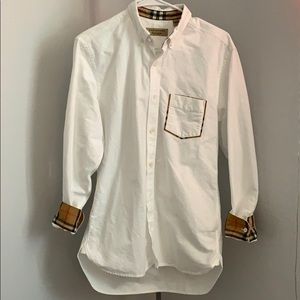 Burberry men’s harry white check button down